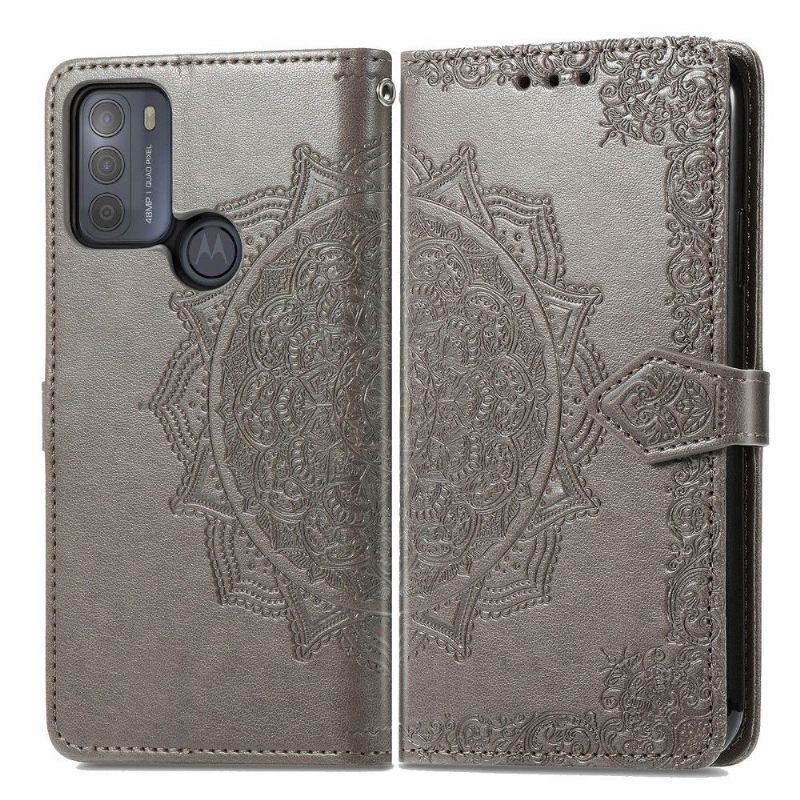 Κάλυμμα Motorola Moto G50 Mandala Relief Faux Leather Retro