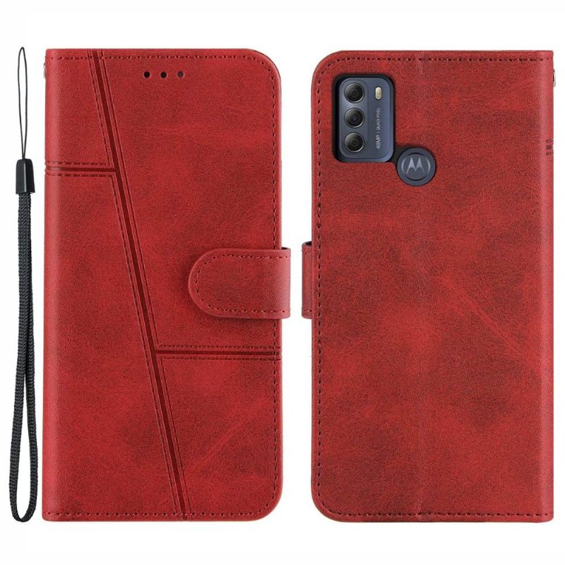 Θήκη Flip Motorola Moto G50 Lines Leather Effect