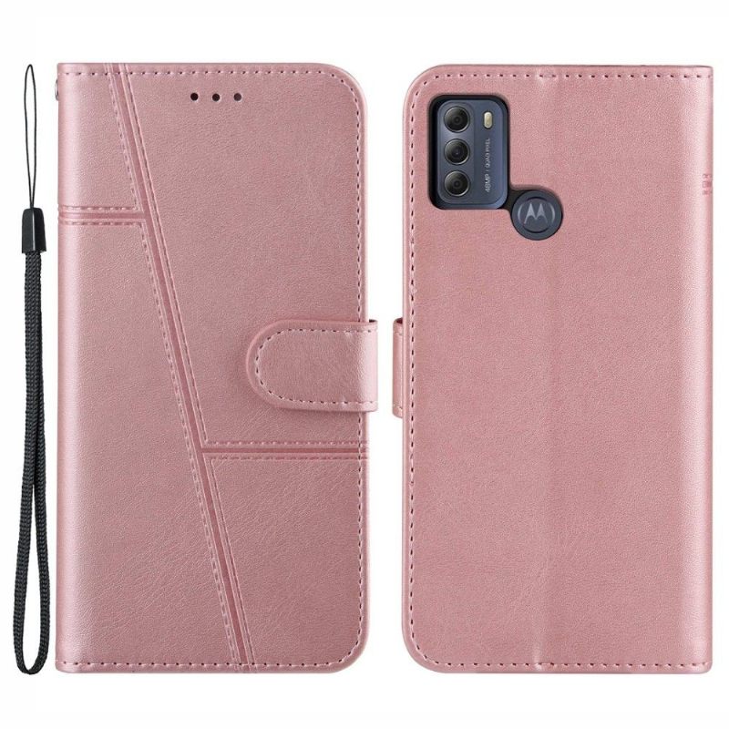 Θήκη Flip Motorola Moto G50 Lines Leather Effect