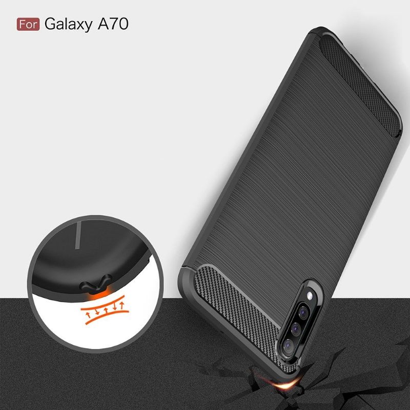 θηκη κινητου Samsung Galaxy A70 Carbon Brushed Gel