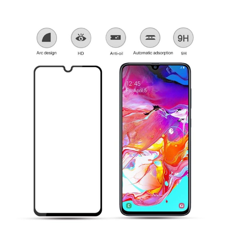 θηκη κινητου Samsung Galaxy A70 προστασίας Full Size Tempered Glass Screen Protector - Μαύρο