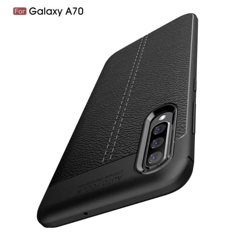 Θήκη Samsung Galaxy A70 Ζελ Φινιρίσματος Από Ψεύτικο Δέρμα