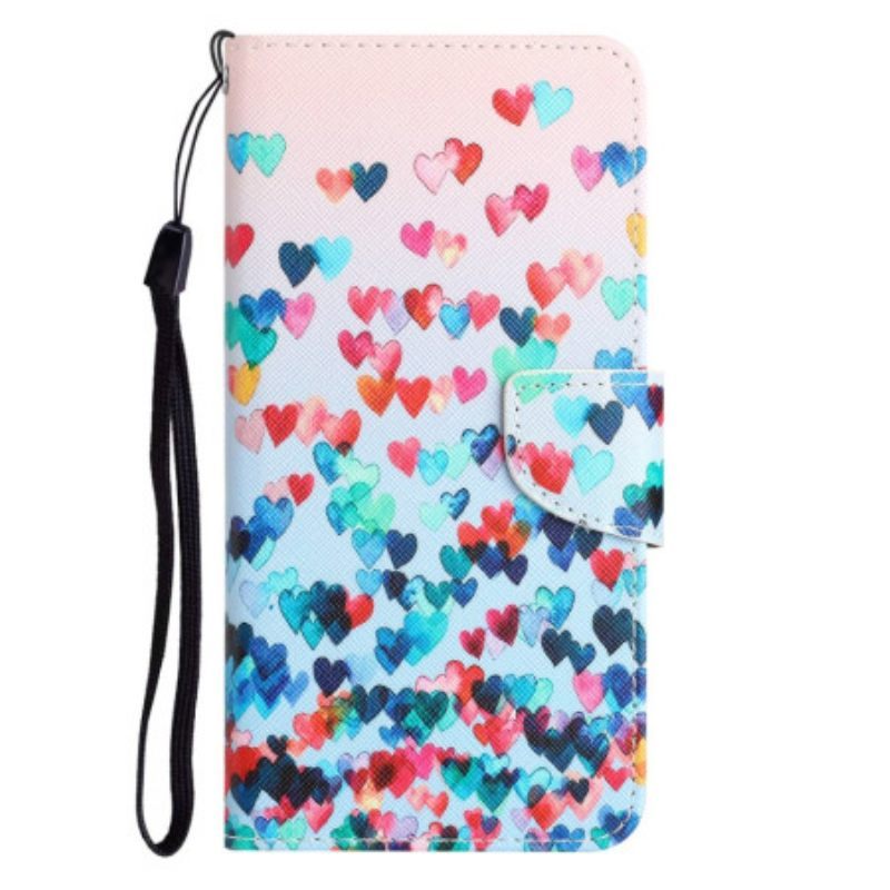 Κάλυμμα Xiaomi 12T / 12T Pro με κορδονι Strappy Hearts