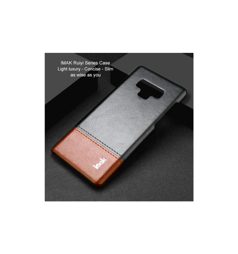 Θήκη Samsung Galaxy Note 9 Imak Imitation Leather - Μαύρο / Καφέ