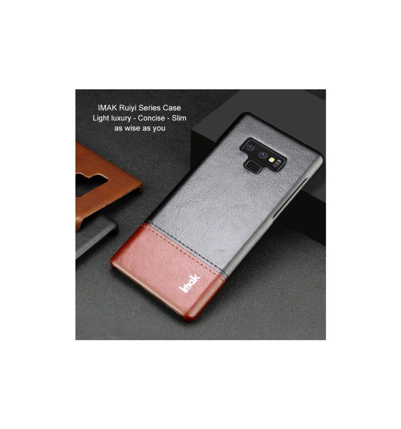 Θήκη Samsung Galaxy Note 9 Imak Imitation Leather - Μαύρο / Καφέ