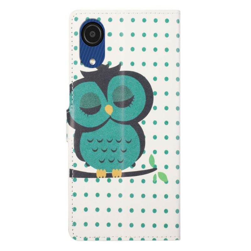 δερματινη θηκη Samsung Galaxy A03 Core Sleeping Owl