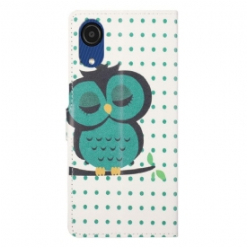 δερματινη θηκη Samsung Galaxy A03 Core Sleeping Owl