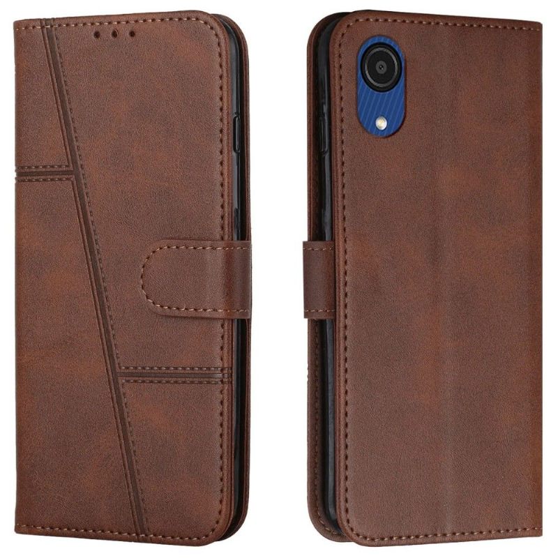 Κάλυμμα Samsung Galaxy A03 Core Lines Retro Leather Effect