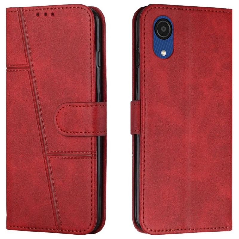 Κάλυμμα Samsung Galaxy A03 Core Lines Retro Leather Effect