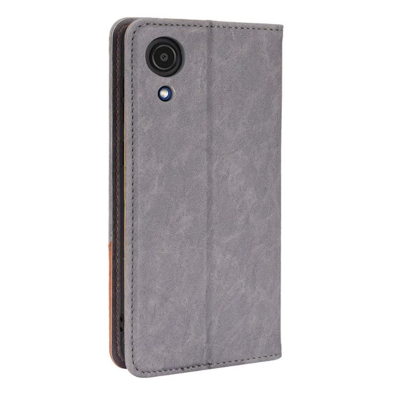 Κάλυμμα Samsung Galaxy A03 Core Θήκη Flip Faux Leather Retro