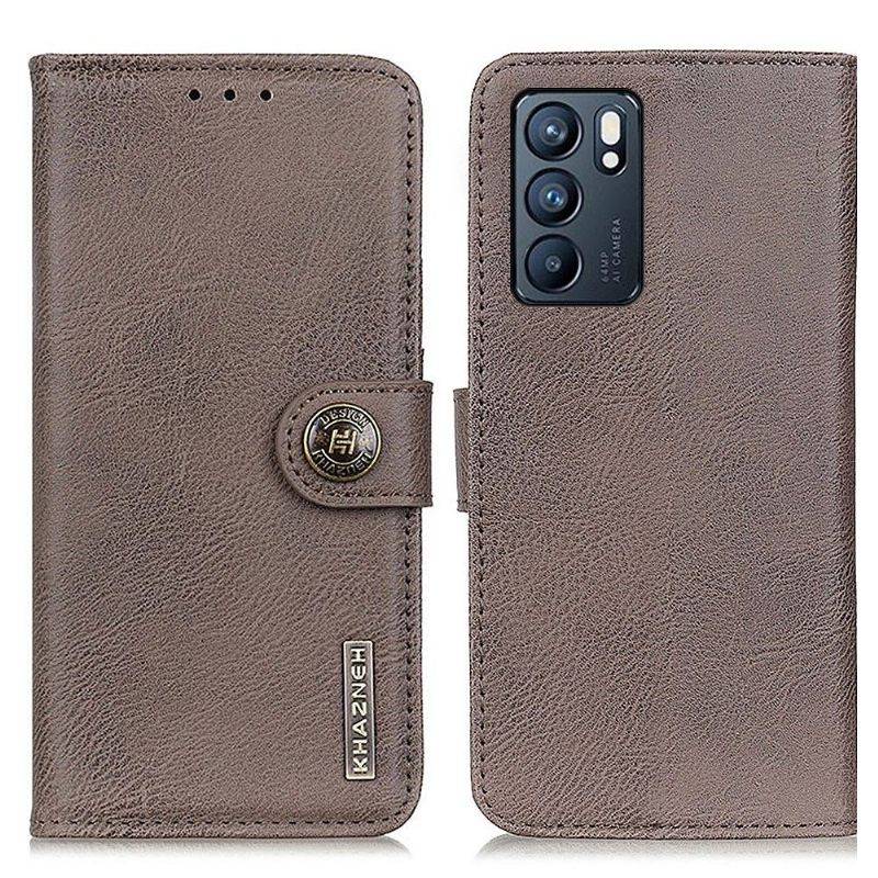 δερματινη θηκη Oppo Reno 6 5G Κάτοχος Κάρτας Khazneh Leather Effect