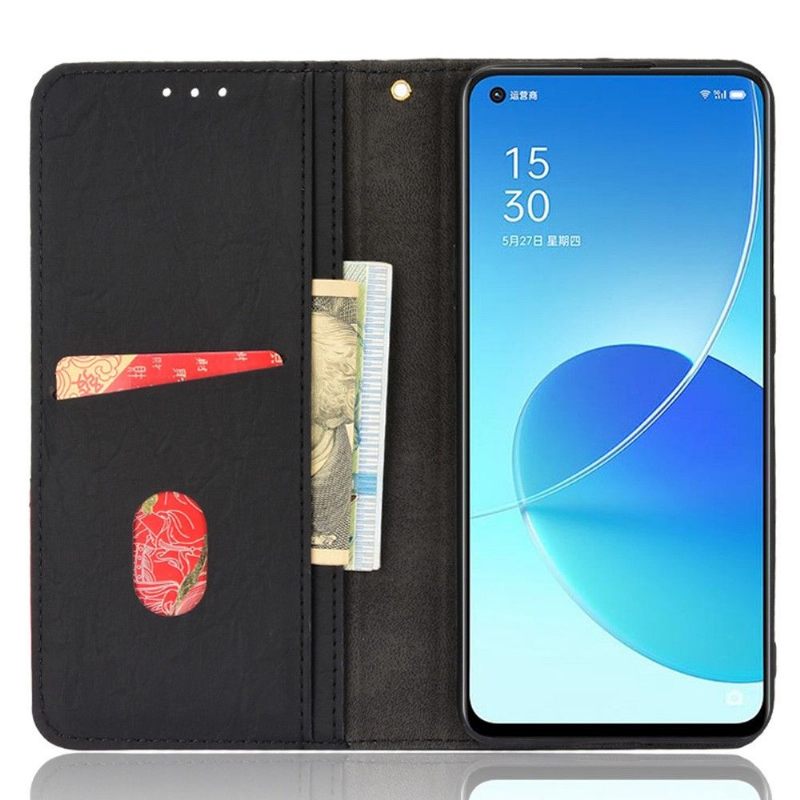 δερματινη θηκη Oppo Reno 6 5G Θήκη Flip Faux Leather Retro