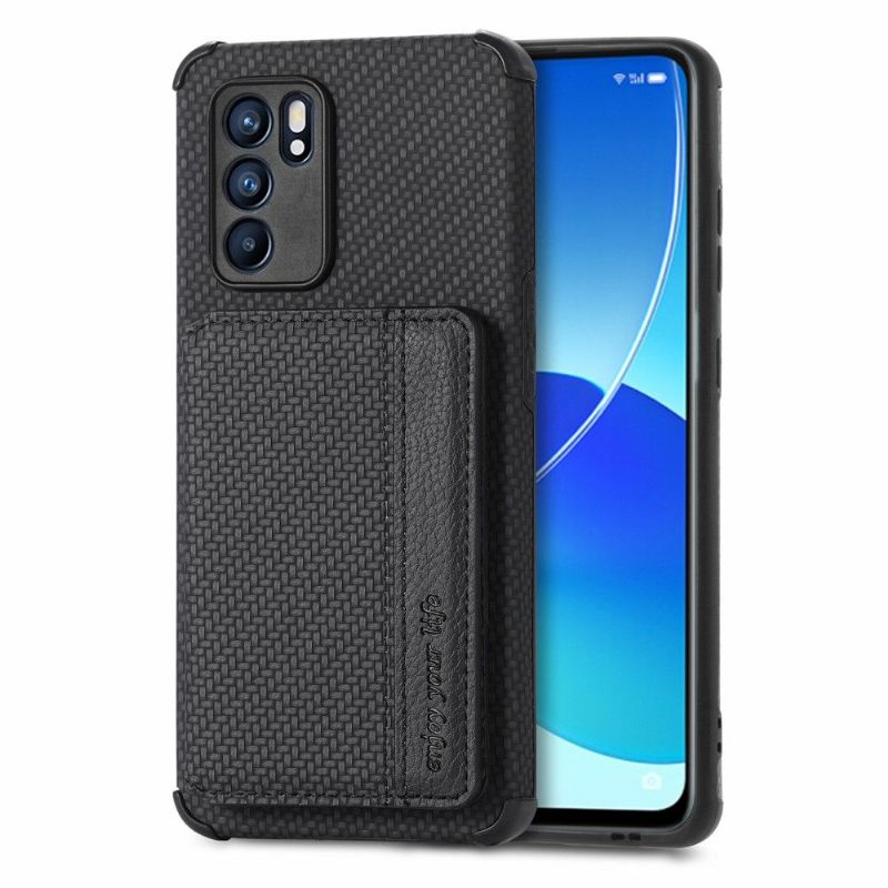 Θήκη Oppo Reno 6 5G Κάτοχος Κάρτας Carbon Fiber