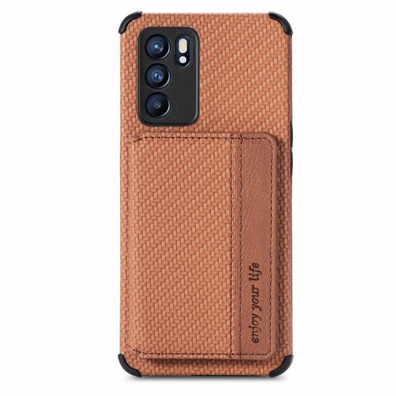 Θήκη Oppo Reno 6 5G Κάτοχος Κάρτας Carbon Fiber