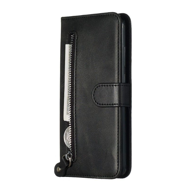 Κάλυμμα Xiaomi Redmi Note 8T Zipper Pocket Leather Effect - Μαύρο