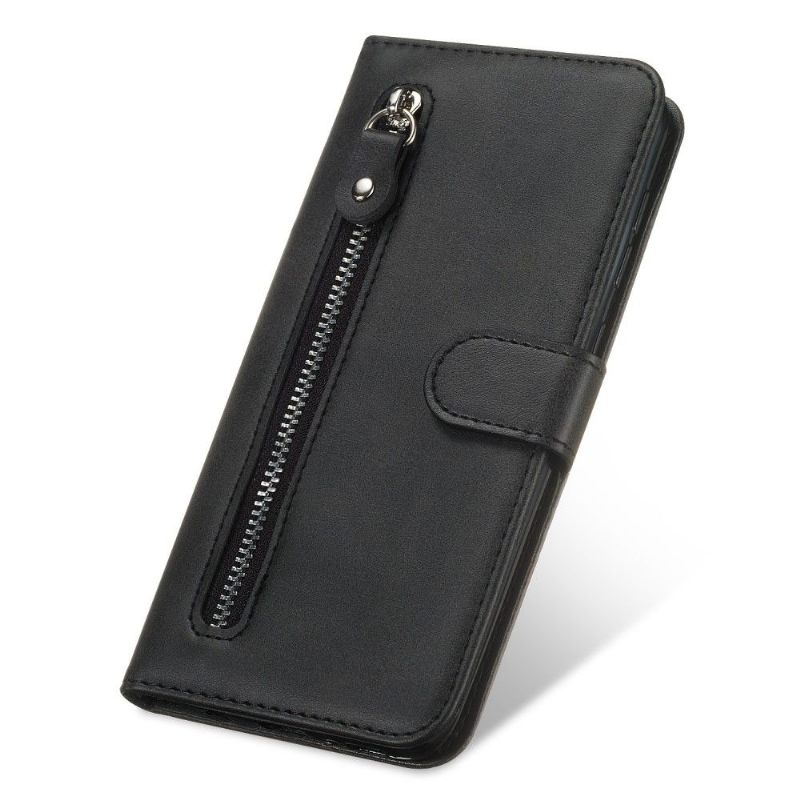 Κάλυμμα Xiaomi Redmi Note 8T Zipper Pocket Leather Effect - Μαύρο