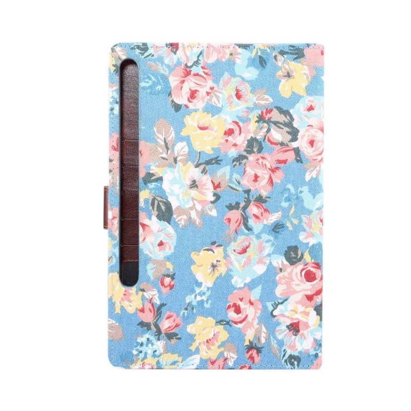 Θήκη Flip Samsung Galaxy Tab S7 Floral Ύφασμα