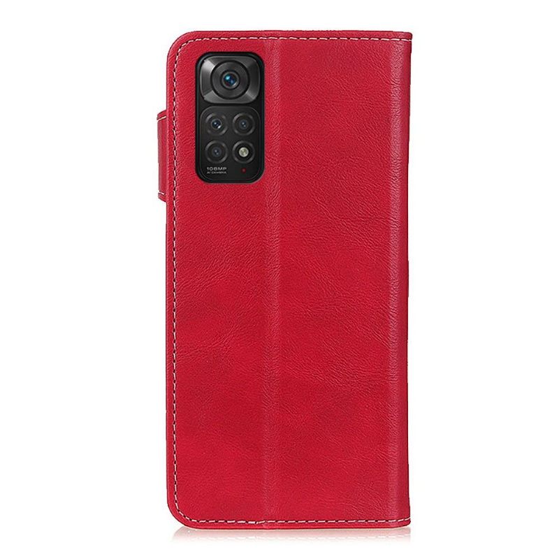 δερματινη θηκη Xiaomi Redmi Note 11 / Note 11S S Shape Leather Effect Εκτεθειμένες Ραφές