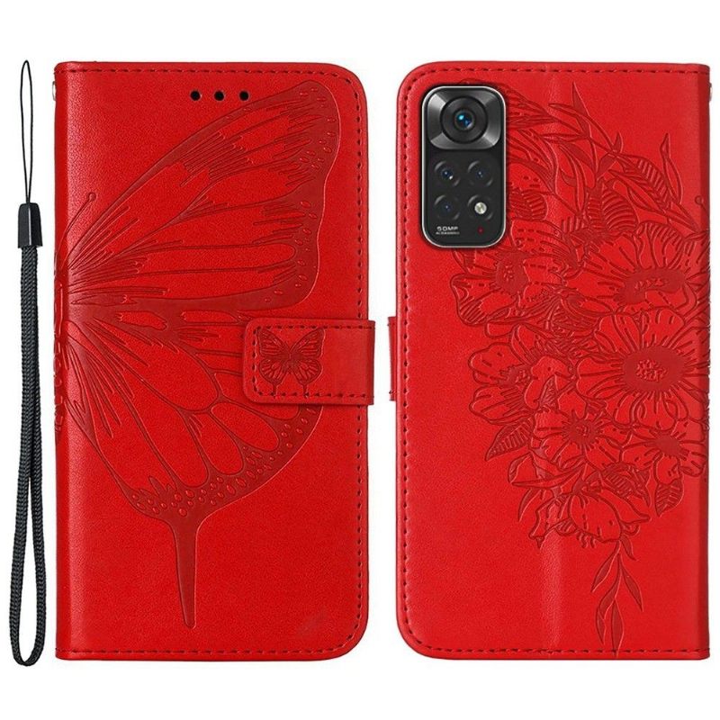 Θήκη Flip Xiaomi Redmi Note 11 / Note 11S Κάτοχος Κάρτας Butterfly Flower