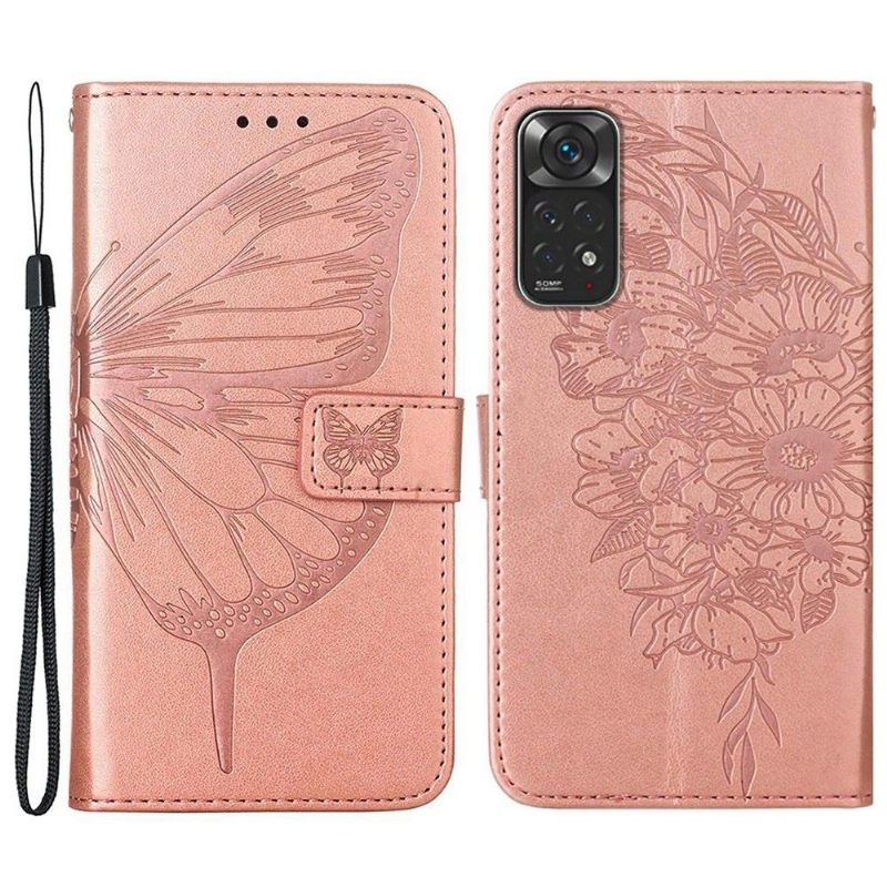 Θήκη Flip Xiaomi Redmi Note 11 / Note 11S Κάτοχος Κάρτας Butterfly Flower