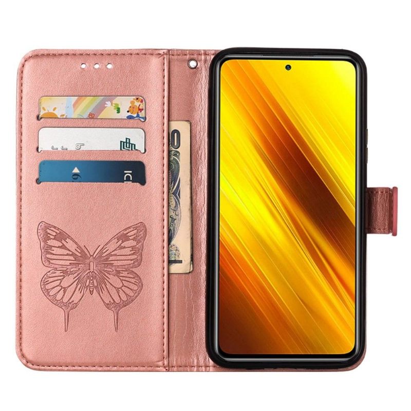 Θήκη Flip Xiaomi Redmi Note 11 / Note 11S Κάτοχος Κάρτας Butterfly Flower