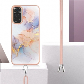 Θήκη Xiaomi Redmi Note 11 / Note 11S με κορδονι Έγχρωμο Μάρμαρο