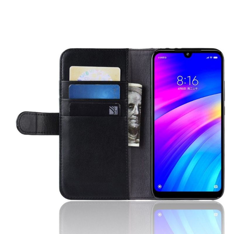 Θήκη Flip Xiaomi Redmi 7 Premium Δερμάτινη Θήκη Κάρτας - Μαύρη