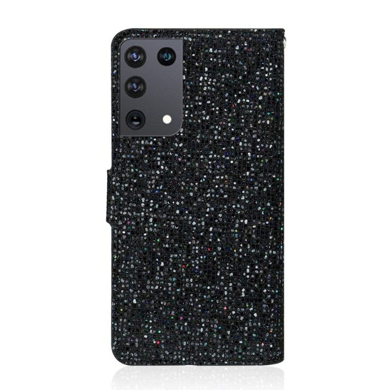 δερματινη θηκη Samsung Galaxy S21 Ultra 5G Θήκη Κάρτας Glitter