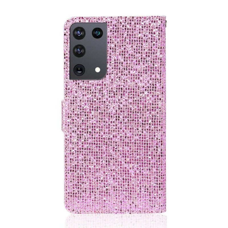 δερματινη θηκη Samsung Galaxy S21 Ultra 5G Θήκη Κάρτας Glitter