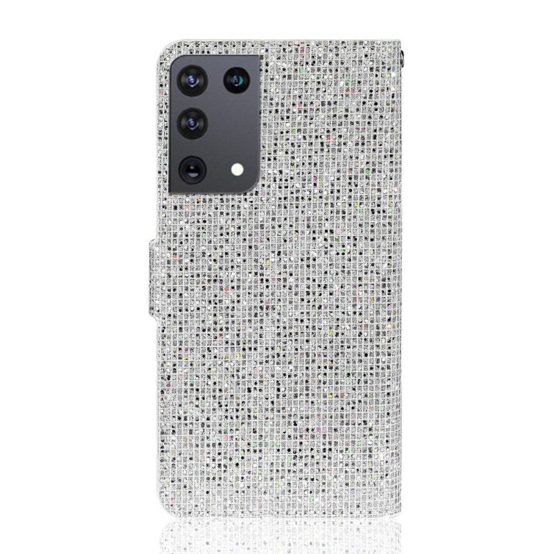 δερματινη θηκη Samsung Galaxy S21 Ultra 5G Θήκη Κάρτας Glitter