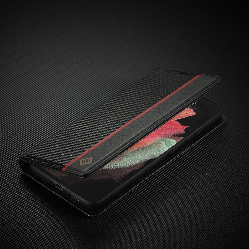 Κάλυμμα Samsung Galaxy S21 Ultra 5G Carbon Fiber Leather Effect - M2