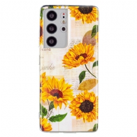 Θήκη Samsung Galaxy S21 Ultra 5G Fluorescent Sunflower Vintage