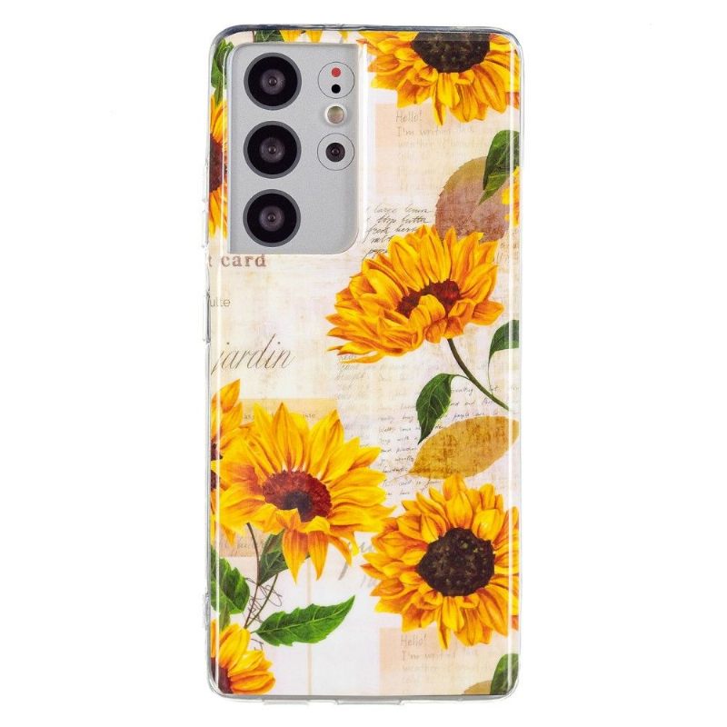 Θήκη Samsung Galaxy S21 Ultra 5G Fluorescent Sunflower Vintage