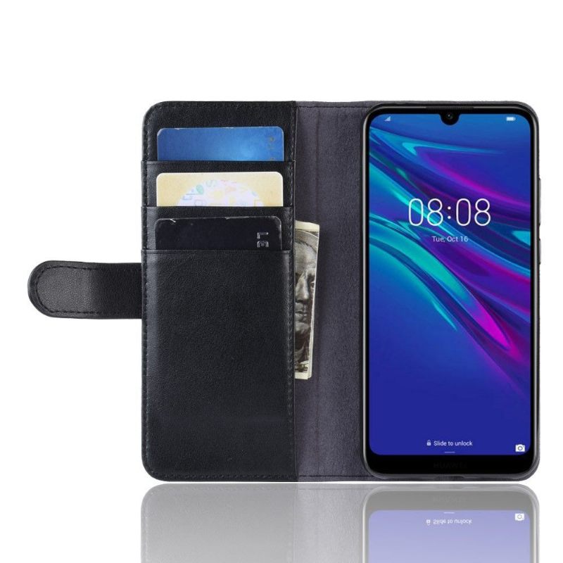 θηκη πορτοφολι Huawei Y6 2019 Premium Leather - Μαύρο