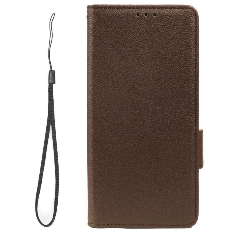 Κάλυμμα Samsung Galaxy A14 / A14 5G με κορδονι Strappy Litchi Leather Style