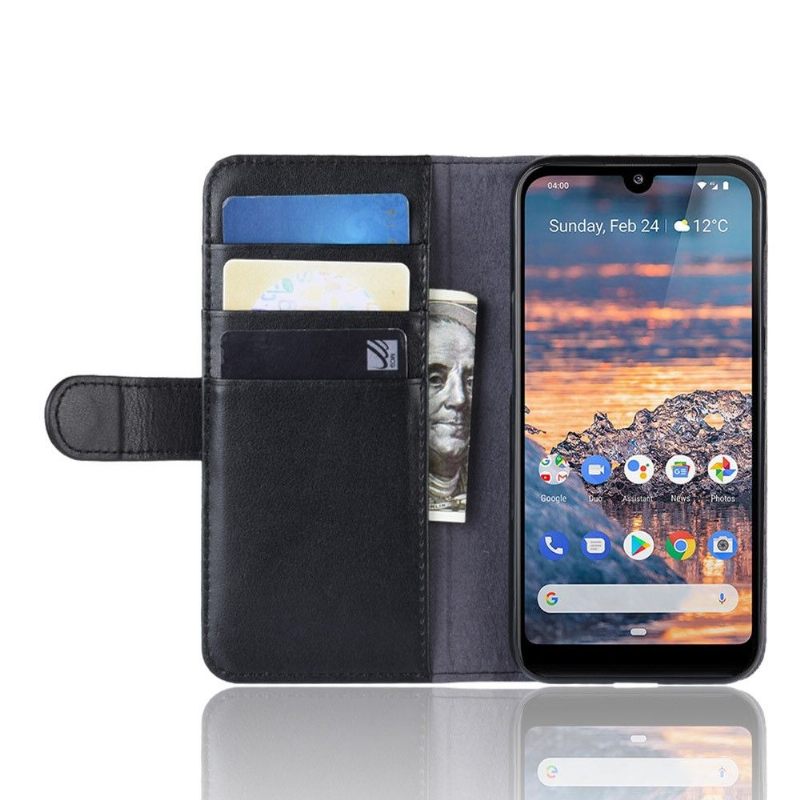 θηκη πορτοφολι Nokia 4.2 Premium Leather - Μαύρο