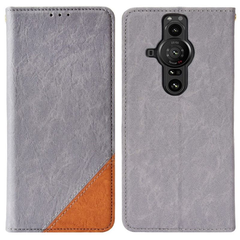 Κάλυμμα Sony Xperia Pro-I Θήκη Flip Faux Leather Retro