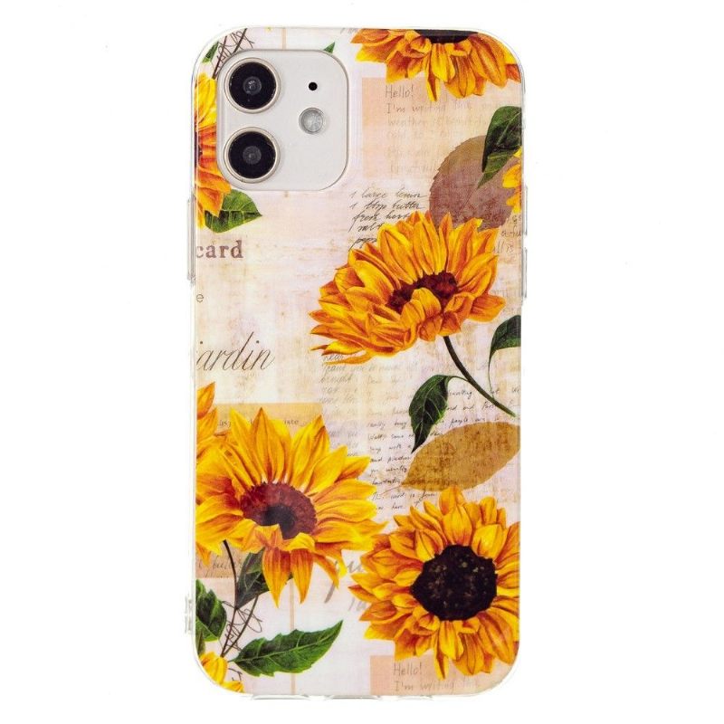 Θήκη iPhone 12 Mini Fluorescent Sunflower Vintage