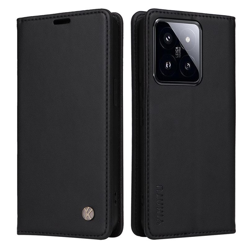 Δερματινη Θηκη Xiaomi 14 Pro Yikatu Δερμάτινο Στυλ Σιλικόνης