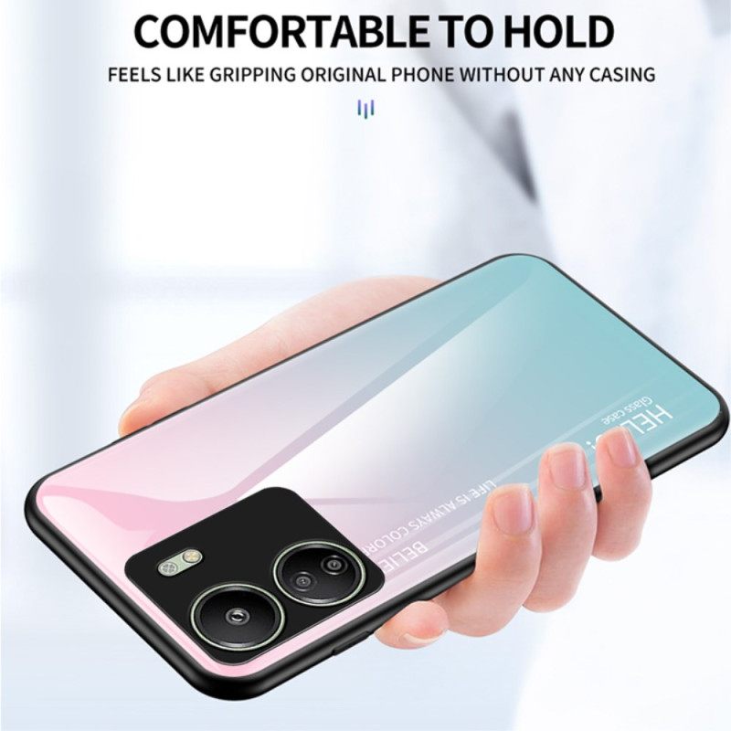 Κάλυμμα Poco C65 Hello Tempered Glass Σιλικόνης