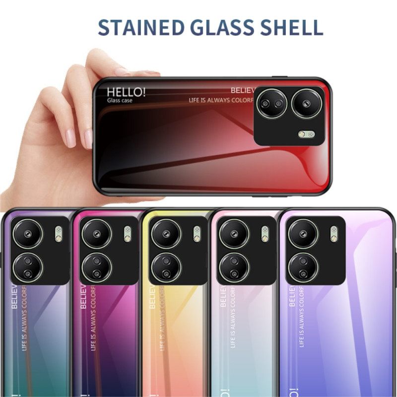 Κάλυμμα Poco C65 Hello Tempered Glass Σιλικόνης