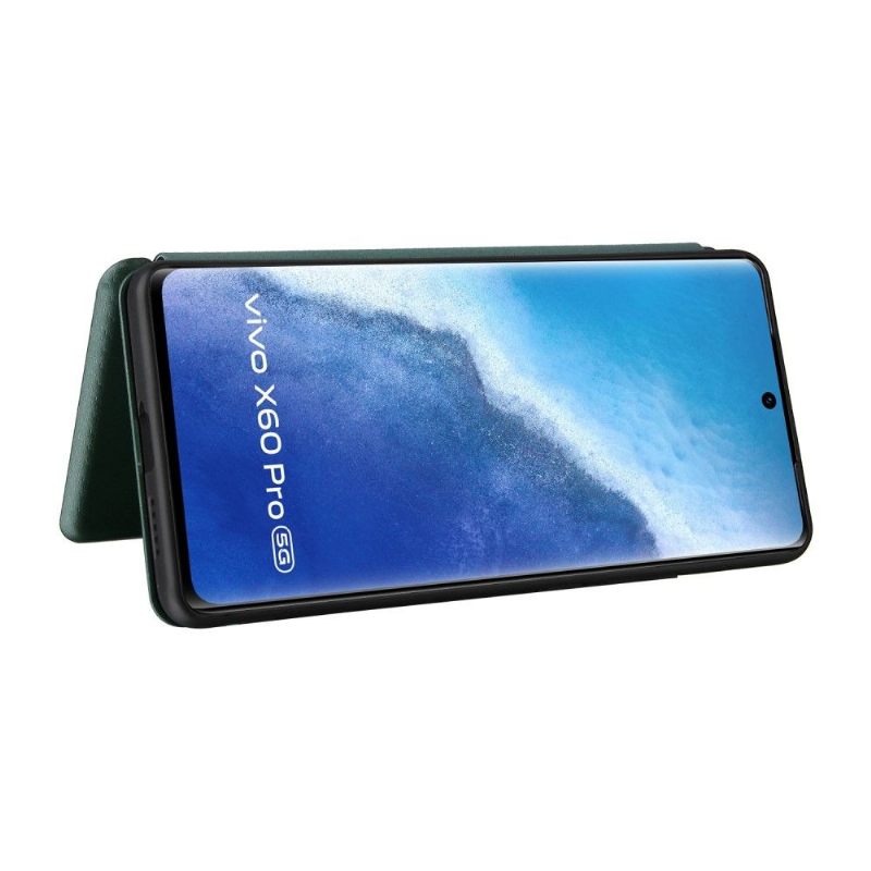 Κάλυμμα Vivo X60 Pro Δερματίνη Από Ανθρακόνημα