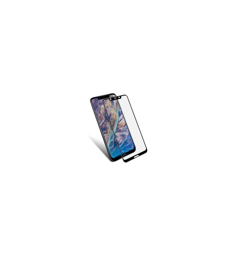 Προστατευτικό Οθόνης Nokia 7.1 Full Size Tempered Glass - Μαύρο