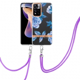 Θήκη Xiaomi Redmi Note 11 Pro Plus 5G με κορδονι Peony Blue