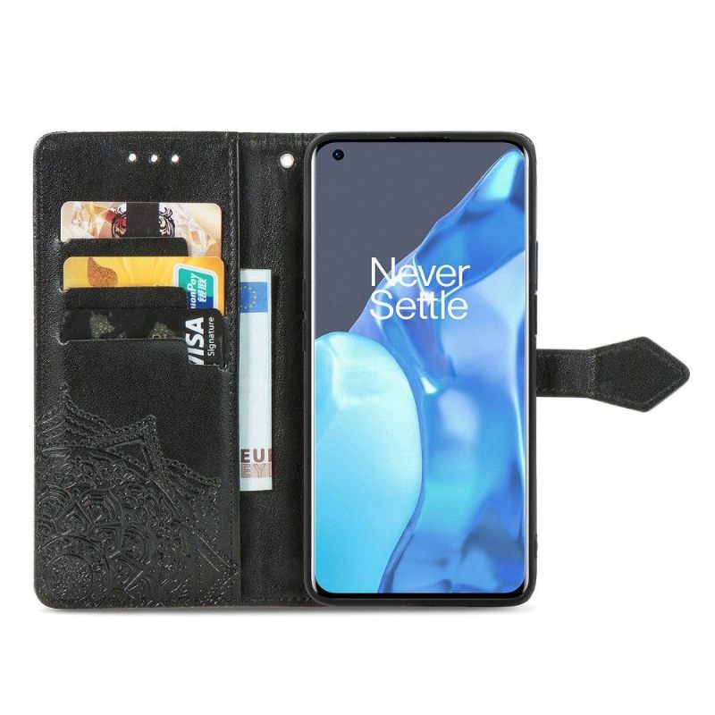 Κάλυμμα OnePlus 9 Pro Mandala Relief Faux Leather