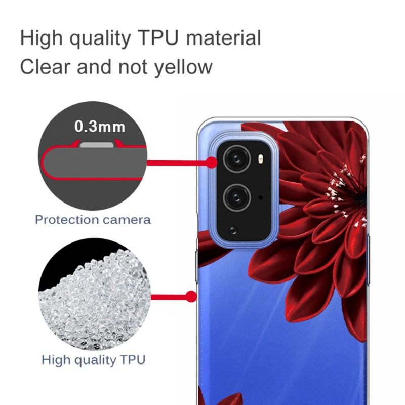 θηκη κινητου OnePlus 9 Pro Κόκκινα Λουλούδια