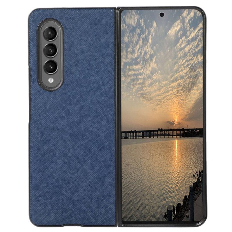 Θήκη Samsung Galaxy Z Fold 4 Faux Leather Cross Υφή