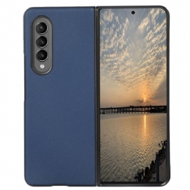 Θήκη Samsung Galaxy Z Fold 4 Faux Leather Cross Υφή