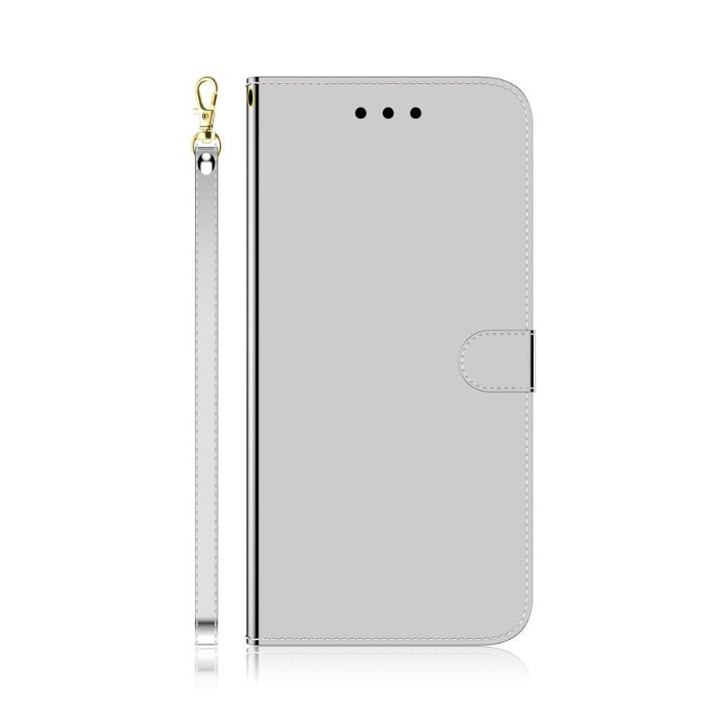 Θήκη Flip Samsung Galaxy A41 Mirror Effect Lanyard