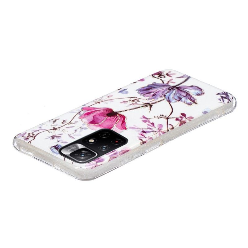 Θήκη Poco M4 Pro 5G Silicone Violet Flower